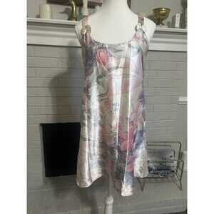 Vintage Womens Sante Classics Floral Silky Slip Dress S Coquette Bows Girly